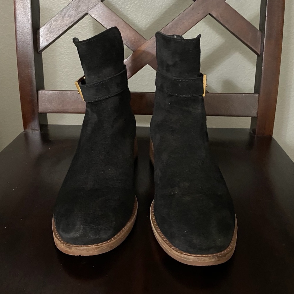 Tory Burch Brooke Ankle Bootie Black Suede - Picture 3 of 7
